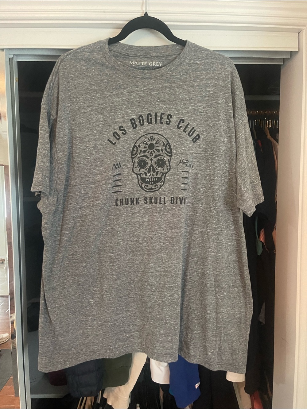 Men's Grey 'Los Bogies Club' Skull Graphic T-Shirt